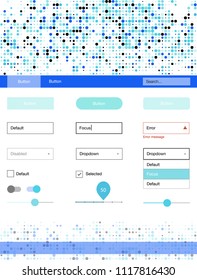 Light Blue, Green vector design ui kit with dots. Colorful Style guide with circles on abstract background. This template you can use for landing pages.