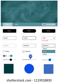 Light Blue, Green vector design ui kit with universe stars. Decorative ui kit design in abstract style with colorful sky. Beautiful layout for websites, landing pages.