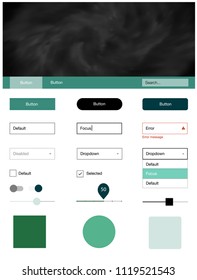 Light Blue, Green vector design ui kit with universe stars. Web ui kit with abstract gradient clouds in its header. This sample is for your website.