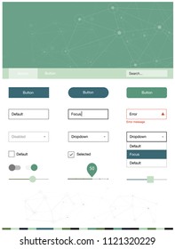 Light Blue, Green vector design ui kit with mosaic, circles. Ui kit design in abstract style with colorful crystals, circles. Beautiful layout for websites, landing pages.