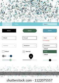 Light Blue, Green vector design ui kit with dots. Colorful Style guide with circles on abstract background. This sample is for your landing page.