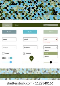 Light Blue, Green vector design ui kit with dots. Decorative ui kit design in abstract style with colorful dots. This template you can use for websites.