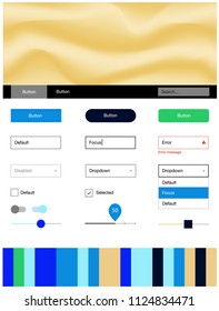 Light Blue, Green vector design ui kit with curved circles. Colorful abstract illustration with gradient lines. This sample is for your website.