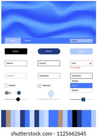 Light Blue, Green vector design ui kit with curved circles. Colorful abstract illustration with gradient lines. This template you can use for landing pages.