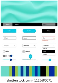 Light Blue, Green vector design ui kit with curved circles. Glitter abstract illustration with blurred bubble shapes.. This sample is for your website.