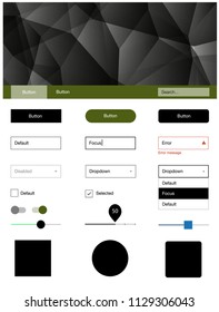 Light Blue, Green vector design ui kit with mosaic. Colorful Style guide with triangles on abstract background. This sample is for your landing page.
