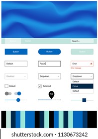 Light Blue, Green vector design ui kit with curved circles. Elegant bright illustration with gradient  in memphis style. Modern template for your landing page.