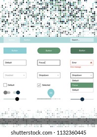 Light Blue, Green vector design ui kit with dots. Colorful Style guide with circles on abstract background. Modern template for your landing page.