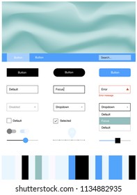 Light Blue, Green vector design ui kit with curved circles. Modern gradient abstract illustration with bandy lines. Modern template for your landing page.