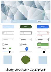 Light Blue, Green vector design ui kit with mosaic. Decorative ui kit design in abstract style with colorful crystals. This sample is for your landing page.