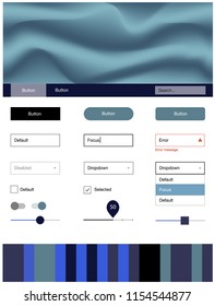Light Blue, Green vector design ui kit with curved circles. Colorful abstract illustration with gradient lines. Modern template for your landing page.