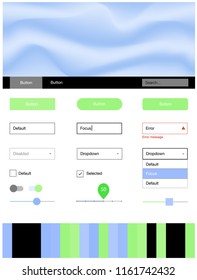 Light Blue, Green vector design ui kit with curved circles. Colorful abstract illustration with gradient lines. Modern template for your landing page.