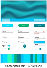 Light Blue, Green vector design ui kit with curved circles. Glitter abstract illustration with blurred bubble shapes.. This sample is for your website.