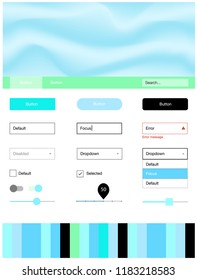 Light Blue, Green vector design ui kit with curved circles. Glitter abstract illustration with blurred bubble shapes.. Simple colorful design for websites.