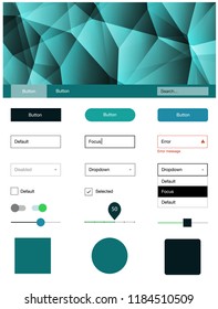 Light Blue, Green vector design ui kit with mosaic. Decorative ui kit design in abstract style with colorful crystals. This sample is for your landing page.