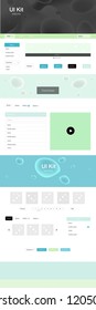 Light Blue, Green vector design ui kit with curved circles. Colorful illustration in abstract memphis style with gradient. Beautiful layout for websites, landing pages.