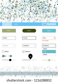 Light Blue, Green vector design ui kit with dots. Colorful Style guide with circles on abstract background. This sample is for your landing page.