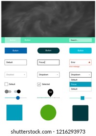 Light Blue, Green vector design ui kit with universe stars. Web ui kit with abstract gradient clouds in its header. This sample is for your landing page.