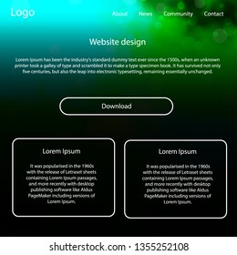 Light Blue, Green vector design ui kit with universe stars. Web ui kit with abstract gradient clouds in its header. This sample is for your website.