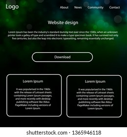 Light Blue, Green vector design ui kit with universe stars. Colorful Style guide with stars on abstract background. This template you can use for landing pages.