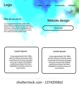 Light Blue, Green vector design ui kit with universe stars. Modern Style guide with colorful gradient sky in its header. This template you can use for websites.