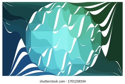 Hellblaues, grünes Vektorillustration-Diamantmuster. Geometrisches Edelsteinmuster Wiederholung der Vorlage mit einem Edelstein in der Mitte. Schmucksteine Textur für Ihr Design. Muster können für den Hintergrund verwendet werden.