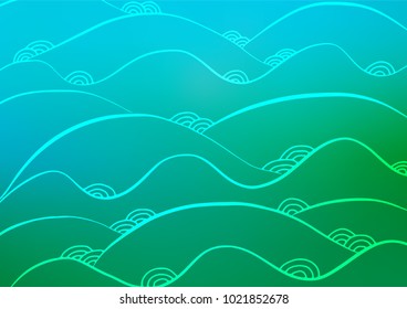Light Blue, Green vector doodle blurred texture. Colorful illustration in abstract style with doodles and Zen tangles. A new texture for your design.
