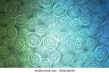 Light Blue, Green vector doodle bright layout. Sketchy doodles with roses on blurred background. The elegant pattern can be used as a part of a brand book.