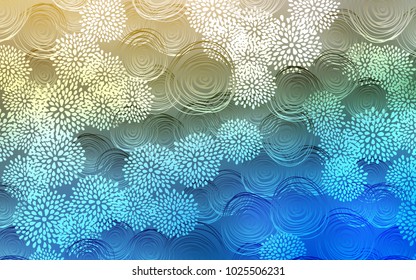 Light Blue, Green vector doodle blurred background. Creative illustration in blurred style with flowers. The pattern can be used for wallpapers and coloring books.