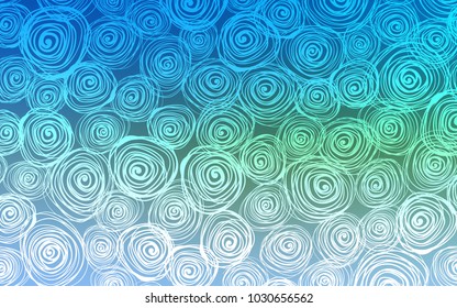 Light Blue, Green vector doodle bright template. Sketchy doodles with roses on blurred background. Hand painted design for web, wrapping, wallpaper.