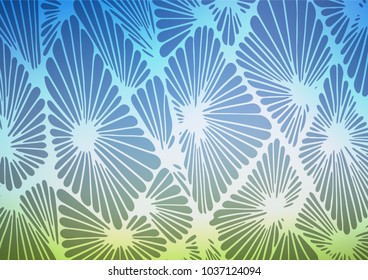 Light Blue, Green vector doodle blurred template. Blurred decorative design in Indian style with Zen tangles. The completely new template can be used for your brand book.