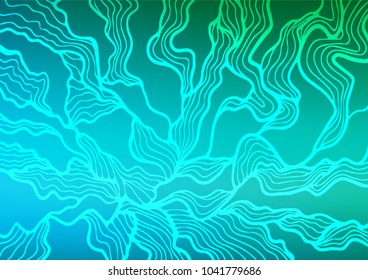 Light Blue, Green vector doodle blurred texture. Shining colored illustration with doodles in Zen tangle style. Brand-new style for your business design.