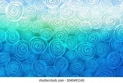 Light Blue, Green vector doodle bright background. Roses on elegant natural pattern with gradient. The completely new template can be used for your brand book.