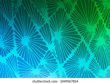 Light Blue, Green vector doodle blurred background. Decorative shining illustration with doodles on abstract template. The textured pattern can be used for website.