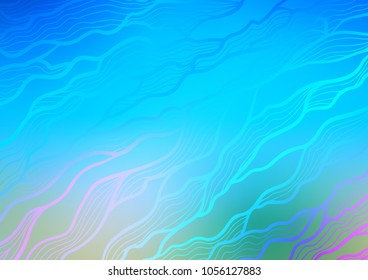 Light Blue, Green vector doodle blurred background. Shining colored illustration with doodles in Zen tangle style. The pattern can be used for coloring books and pages for kids.