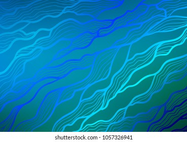Light Blue, Green vector doodle blurred background. Modern geometrical abstract illustration with doodles. Hand painted design for web, leaflet, textile.