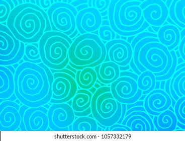 Light Blue, Green vector doodle blurred template. Glitter abstract illustration with doodles and Zen tangles. A completely new design for your business.
