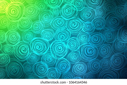 Light Blue, Green vector doodle blurred pattern. Modern geometrical abstract illustration with roses. The completely new template can be used for your brand book.