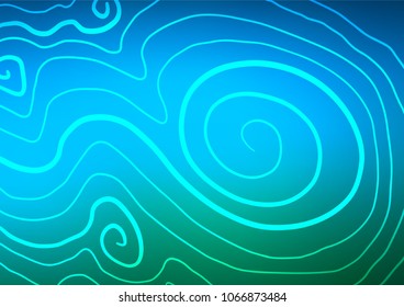 Light Blue, Green vector doodle blurred background. Colorful abstract illustration with lines in Asian style. The doodle design can be used for your web site.