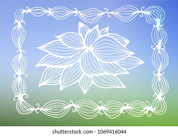 Light Blue, Green vector doodle blurred texture. Colorful abstract illustration with lines in Asian style. A completely new template for your business design.