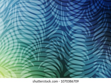 Light Blue, Green vector doodle blurred template. Colorful abstract illustration with lines in Asian style. The pattern can be used for coloring books and pages for kids.