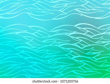 Light Blue, Green vector doodle blurred template. Blurred decorative design in Indian style with Zen tangles. A completely new design for your business.