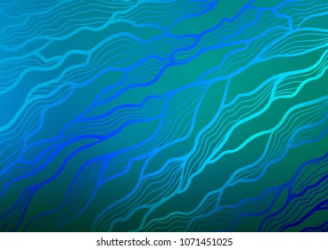 Light Blue, Green vector doodle blurred pattern. Doodles on blurred abstract background with gradient. A completely new template for your business design.