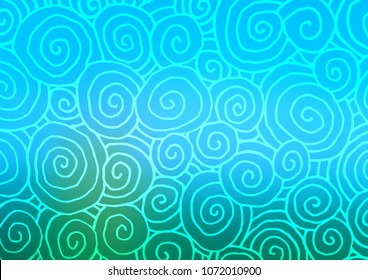 Light Blue, Green vector doodle blurred background. Colorful illustration in abstract style with doodles and Zen tangles. Brand-new design for your business.