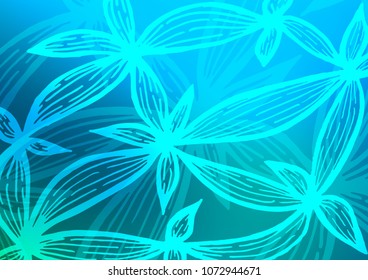 Light Blue, Green vector doodle blurred pattern. Creative illustration in blurred style with doodles and Zen tangles. The pattern can be used for coloring books and pages for kids.