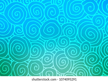 Light Blue, Green vector doodle blurred background. Colorful illustration in abstract style with doodles and Zen tangles. Brand-new design for your business.