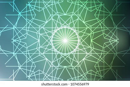 Light Blue, Green vector doodle bright template. Blurred decorative design in Indian style with lines drown by child. The best blurred design for your business.