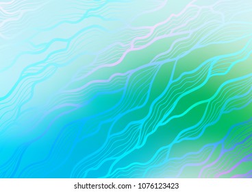 Light Blue, Green vector doodle blurred template. Doodles on blurred abstract background with gradient. The textured pattern can be used for website.