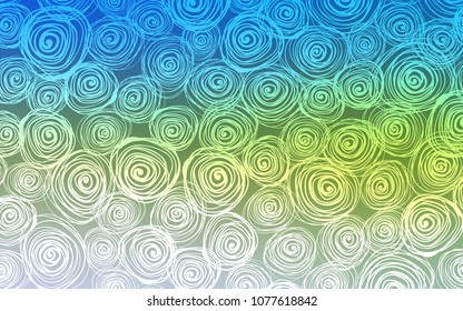 Light Blue, Green vector doodle blurred texture. Sketchy doodles with roses on blurred background. The template can be used as a background for cell phones.