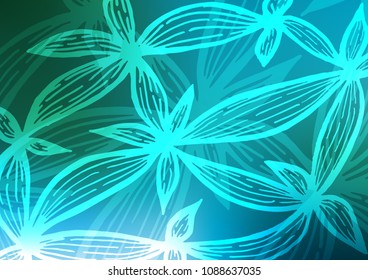 Light Blue, Green vector doodle blurred background. An elegant bright illustration with lines in Natural style. Hand painted design for web, wrapping, wallpaper.